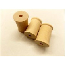 1-1/2" x 2-1/8" Wooden Thread Barrel Spools - Lot of 5 Pieces