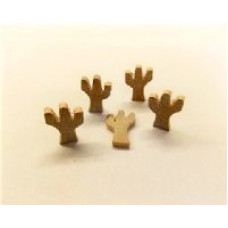 1-1/4" Wooden Cactuses Cutout (3/16") - Lot of 25 Pieces