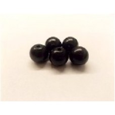 1'' (25mm) Round Beads, Finished Black (3/16'') - Lot of 10 Pieces