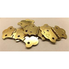 1-3/8" Ornamental Brass Plated Hinges - Lot of 10 Pieces