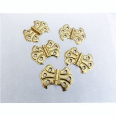 1-3/8" Ornamental Brass Plated Hinges - New Style - Lot of 10 Pieces