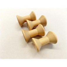 1-3/8" x 1-15/16" Wooden Thin Barrel Spools - Lot of 5 Pieces