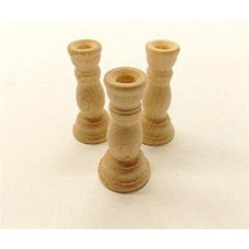3" Wood Candlesticks - Lot of 5 Pieces
