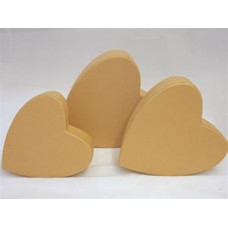 6-3/4" Paper Mache Craft Nested Heart Boxes Sets - One Set of 3