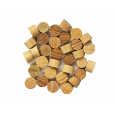 3/8'' Side Grain Hickory Flat Head Plugs - Lot of 100 Pieces
