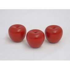 1-1/4" Wood Apples, Candy Apple Red Finish - Lot of 5 Pieces