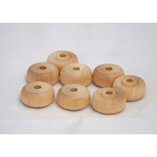 1" x 1/2" Wooden Toy Wheels (1/4") - Lot of 20 Pieces
