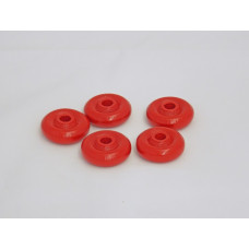 1-1/4" x 3/8" Wooden Toy Wheels (1/4"), Red - Lot of 20 Pieces