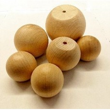 1" Birch Ball Knobs - Lot of 5 Pieces