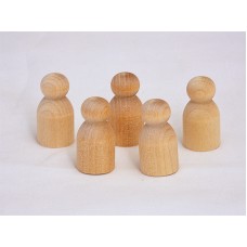 1-3/16" Natural Unfinished Wooden Game Pawn People Pegs / Dolls - Lot of 10 Pieces