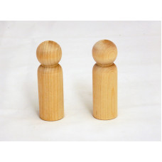 3-9/16 Wooden Jumbo Man people pegs - Lot of 5 Pieces