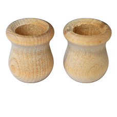 GORGECRAFT 1.5 Inch 10pcs Unfinished Wood Candle Cups Blank Candle Holders  Wooden Candlesticks 4/5 Inch Hole Classics Flower Container for Hand