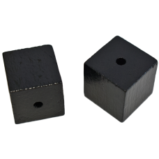1" Drilled Wood Cubes (3/16" thru hole) Black Finish - Lot of 10