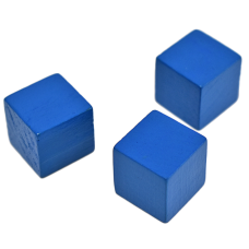 3/4" Blue Finish Wood Blocks & Cubes - Lot of 10 Pieces