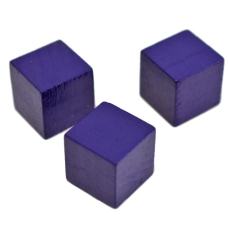 3/4" Wood Purple Finish Blocks & Cubes - Lot of 10 Pieces