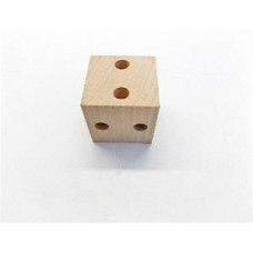 2" Wood Six Drilled Cubes & Blocks - Lot of 2 Pieces