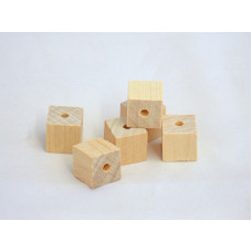 1" Drilled Wood Cubes (3/16" thru hole) - Lot of 10
