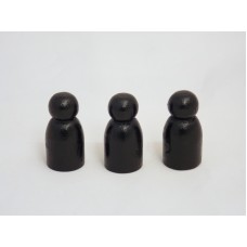 1-3/16" Wooden Game Pawn People Pegs / Dolls, Black Finish - Lot of 10 Pieces