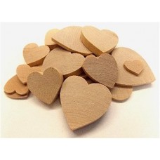 1-1/2" Wood Hearts (1/8") - Lot of 5 Pieces
