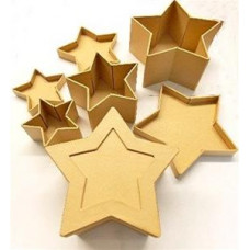 Paper Mache Nested Star Boxes Set - One Set of 3