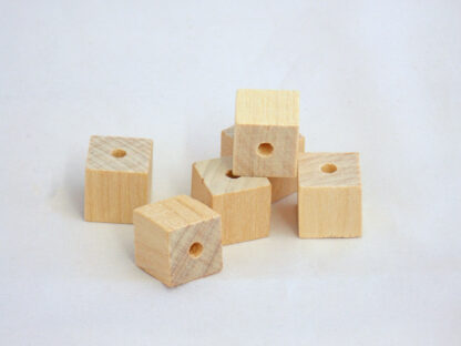 1" Drilled Wood Cubes (3/16" thru hole)