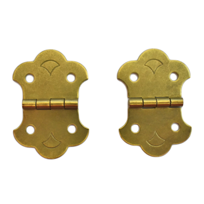 1-3/8" Ornamental Brass Plated Hinges