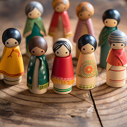 painted and embellished people pegs